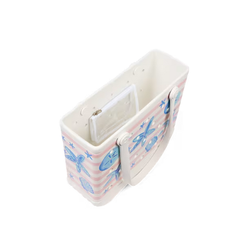 Baby Bogg Bag - Pink Stripes & Blue Shells