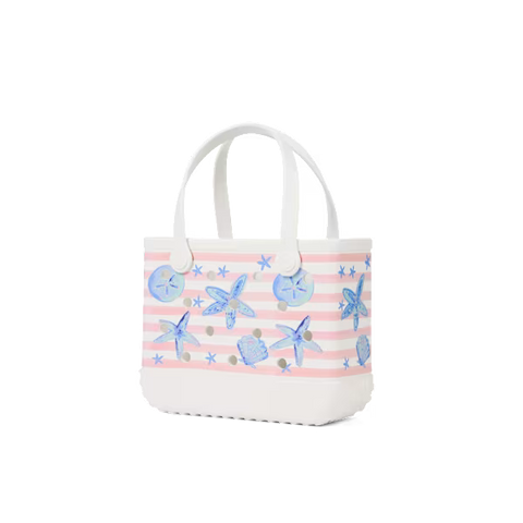 Bitty Bogg Bag - Pink Stripes & Blue Shells