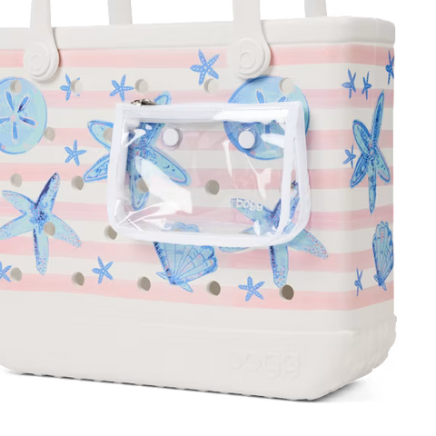 Baby Bogg Bag - Pink Stripes & Blue Shells